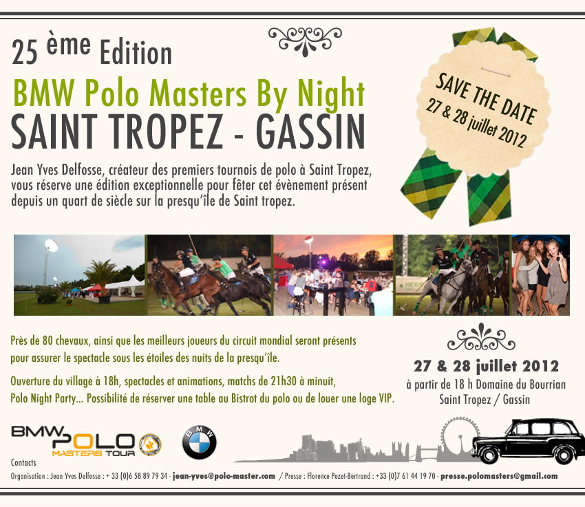 Save the Date - 25ème edition du BMW Polo Masters St Tropez-Gassin 